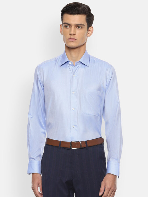 

Luxure by Louis Philippe Men Blue Cotton Formal Shirt