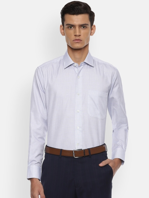 

Luxure by Louis Philippe Men White Printed Cotton Formal Shirt