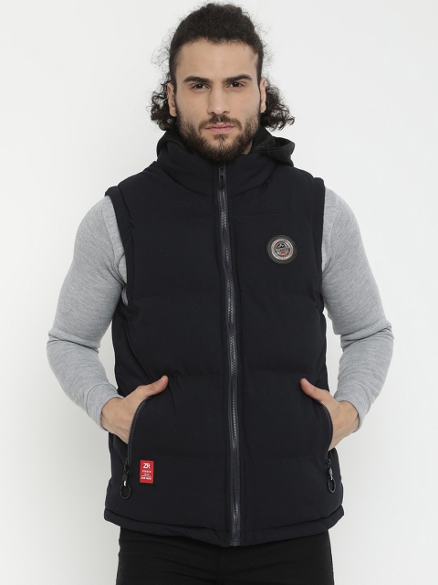 

V2 Value & Variety Men Navy Blue Hooded Padded Jacket
