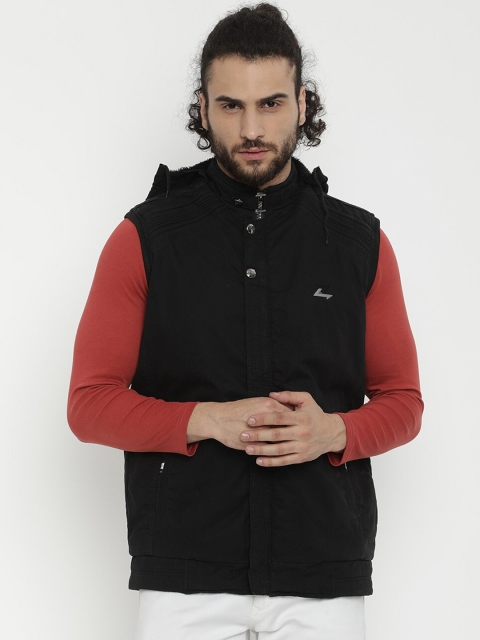 

V2 Value & Variety Men Black Hooded Tailored Jacket