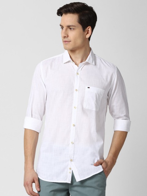 

Peter England Casuals Men White Slim Fit Cotton Casual Shirt