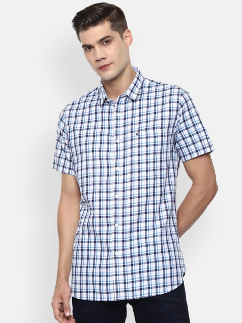 

Van Heusen Sport Men Blue Slim Fit Checked Cotton Casual Shirt