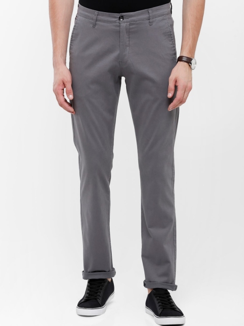 

Double Two Men Grey Slim Fit Cotton Trousers