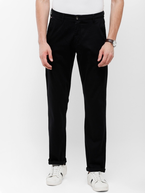 

Double Two Men Black Solid Slim Fit Trousers