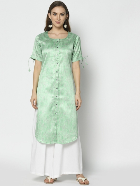 

TRUNDZ Women Green Flared Sleeves Pathani Kurta