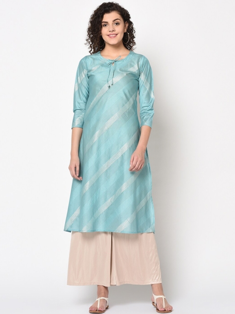 

TRUNDZ Women Blue Striped Kurta