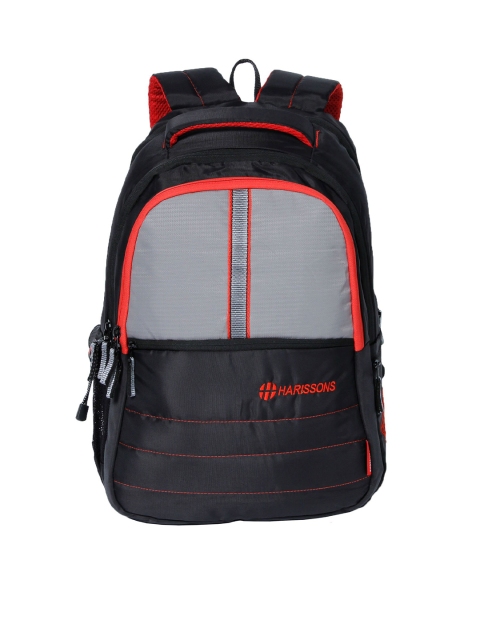 

Harissons Unisex Black & Red Colourblocked Backpack