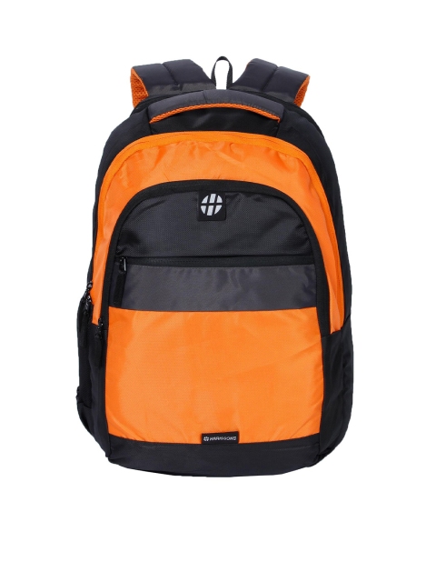 

Harissons Unisex Black & Orange Colourblocked Backpack