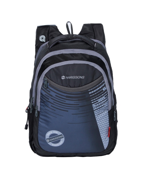 

Harissons Unisex Black & Navy Blue Printed Backpack