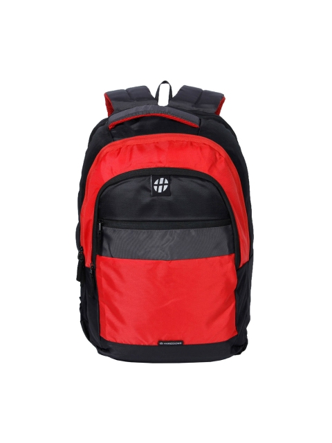 

Harissons Unisex Black & Peach-Coloured Colourblocked Backpack