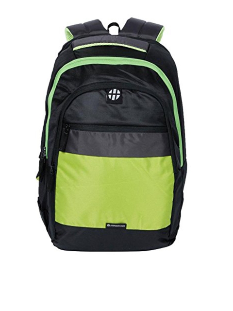 

Harissons Unisex Black & Green Colourblocked Backpack