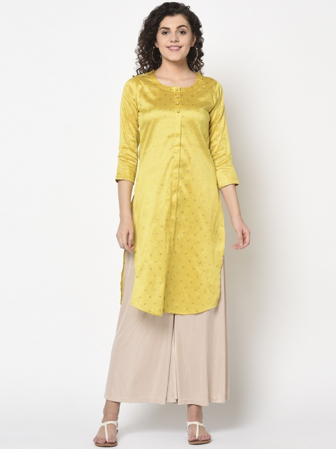 

TRUNDZ Women Yellow Printed Kurta