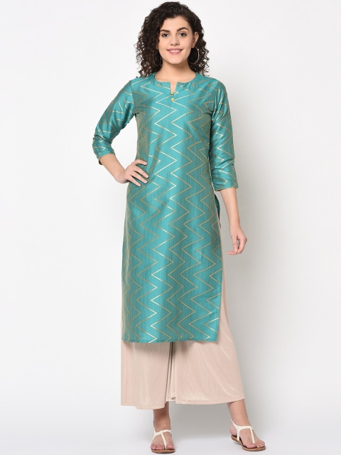 

TRUNDZ Women Blue Geometric Kurta