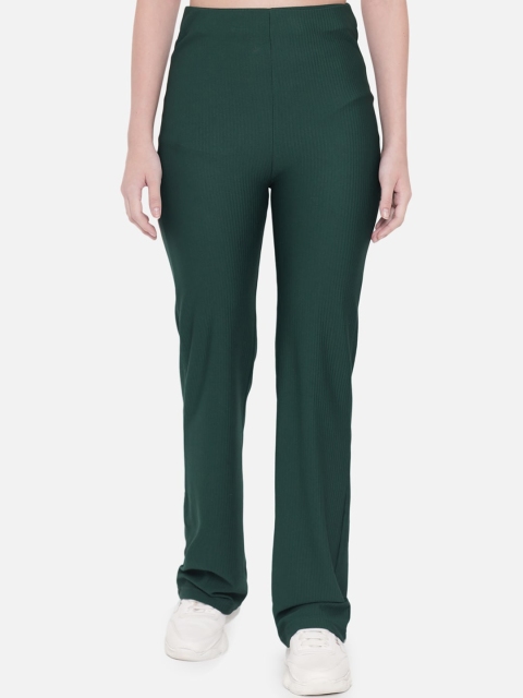 

Orchid Blues Women Green High-Rise Trousers
