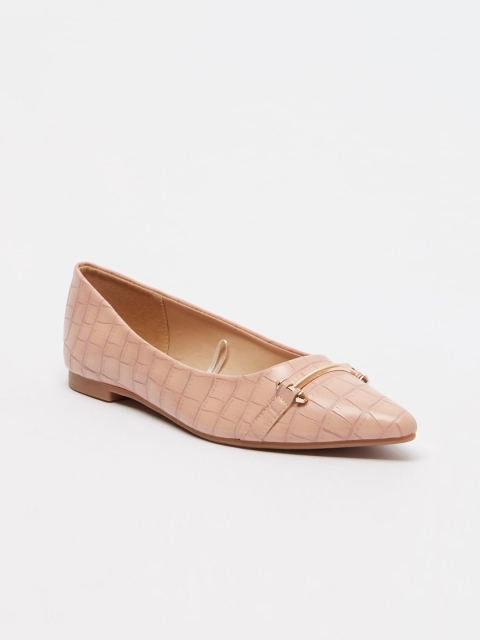 

shoexpress Women Pink Textured Ballerinas Flats