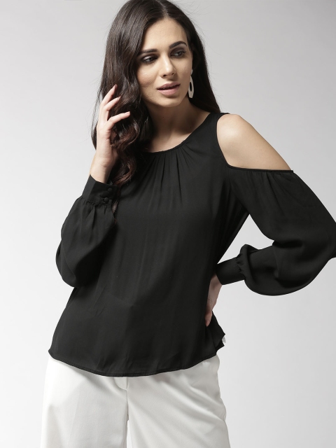 

FOREVER 21 Women Black Solid Top