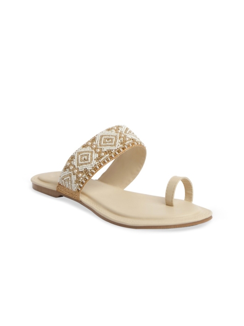

ERIDANI Women Beige One Toe Flats