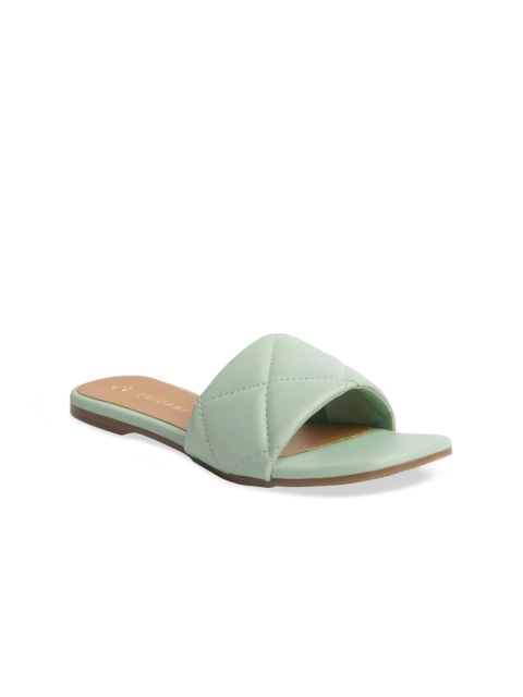 

ERIDANI Woman Green Open Toe Flats with Bows