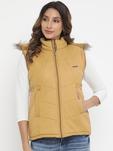 

V2 Value & Variety Women Mustard Yellow Puffer Jacket
