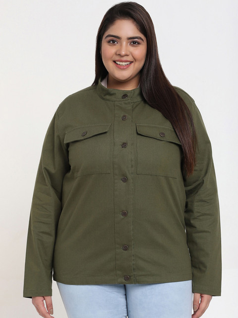 

Bewakoof Plus Women Green Tailored Jacket