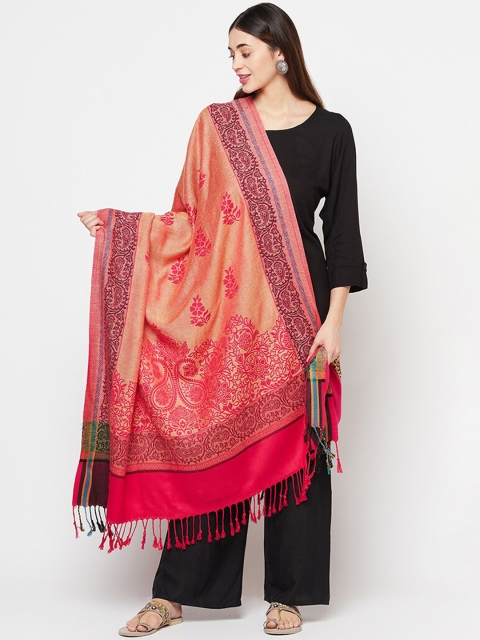 

Safaa Women Red & Black Woven Design Shawl