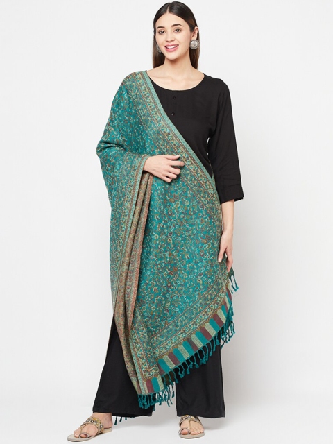 

Safaa Women Green & Maroon Woven Design Acrylic Blend Shawl