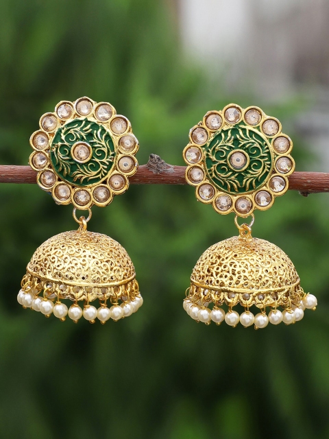 

Shining Diva Green Contemporary Jhumkas Earrings