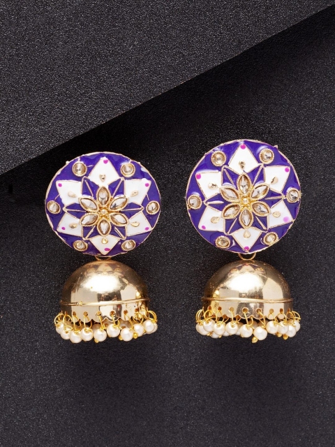 

Shining Diva Blue Contemporary Jhumkas Earrings