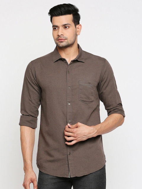 

Mufti Men Grey Slim Fit Casual Shirt