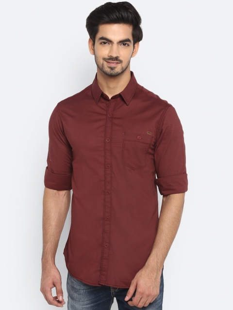 

Mufti Men Maroon Slim Fit Cotton Casual Shirt