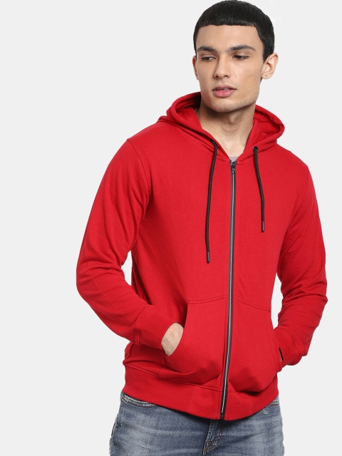 

Bewakoof Men Red Hooded Sweatshirt