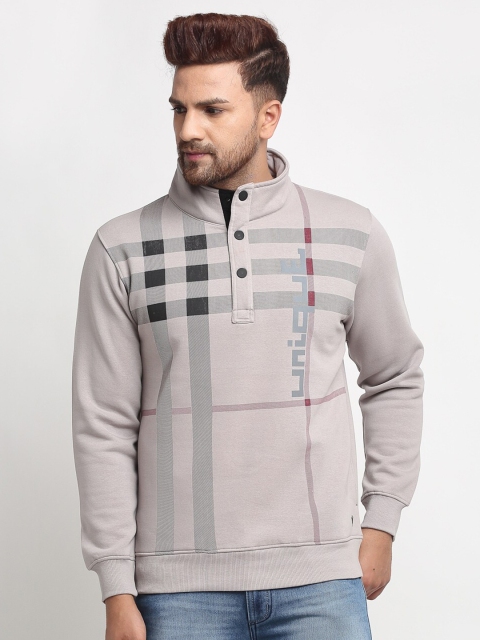 

VENITIAN Men Grey Checked Sweatshirt