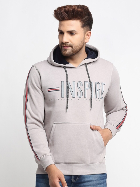 

VENITIAN Men Beige Printed Hooded Sweatshirt