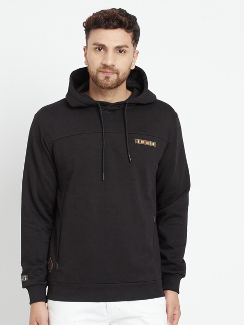 

Parcel Yard Men Black Hooded Sweatshirt