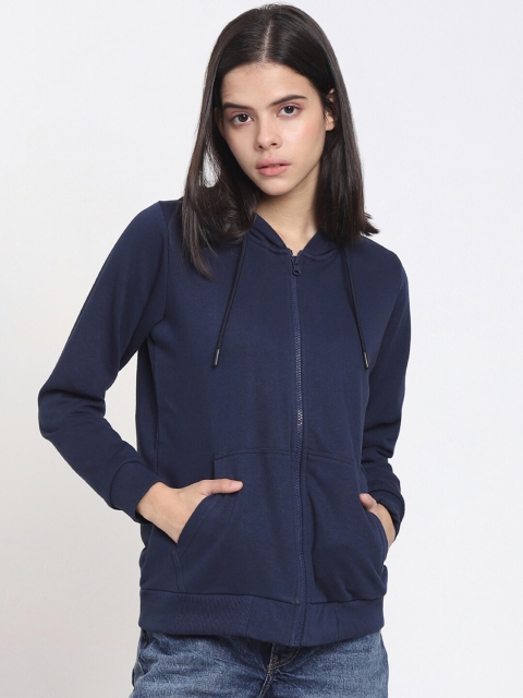 

Bewakoof Women Navy Blue Hooded Sweatshirt