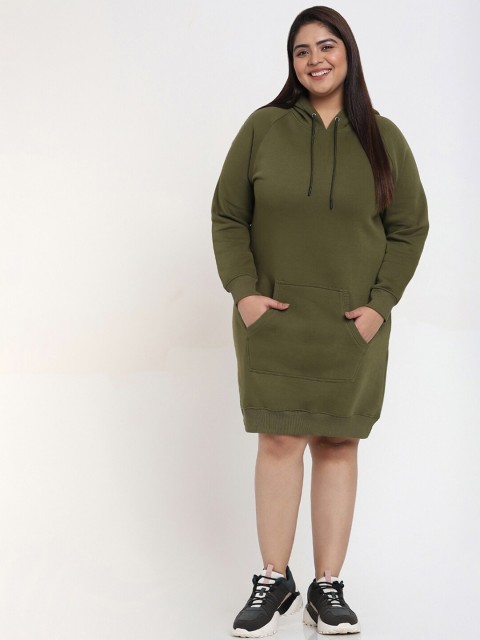 

Bewakoof Women Green Hooded Sweatshirt