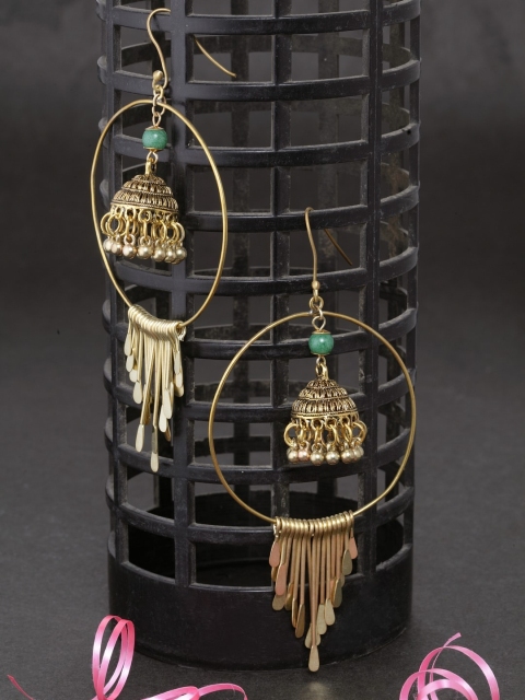 

DIVA WALK Gold-Toned Contemporary Hoop Earrings