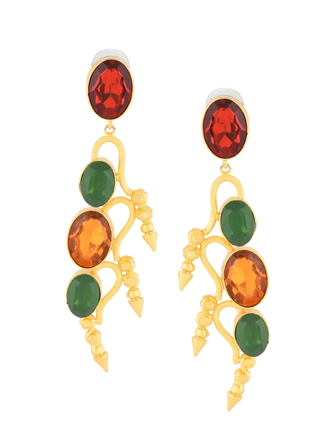 

DIVA WALK Gold-Toned Contemporary Drop Earrings