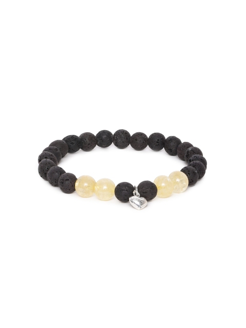 

TRISHONA Women Black & Cream Citrine Beaded Elasticated Bracelet