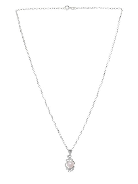 

TRISHONA Women Silver & White Freshwater Pearl Pendant