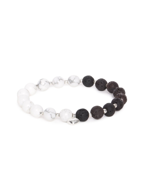 

TRISHONA Women Black & White Sterling Silver Bangle-Style Bracelet
