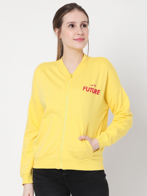 

Vero Moda Women Yellow Cotton Sweatshirt