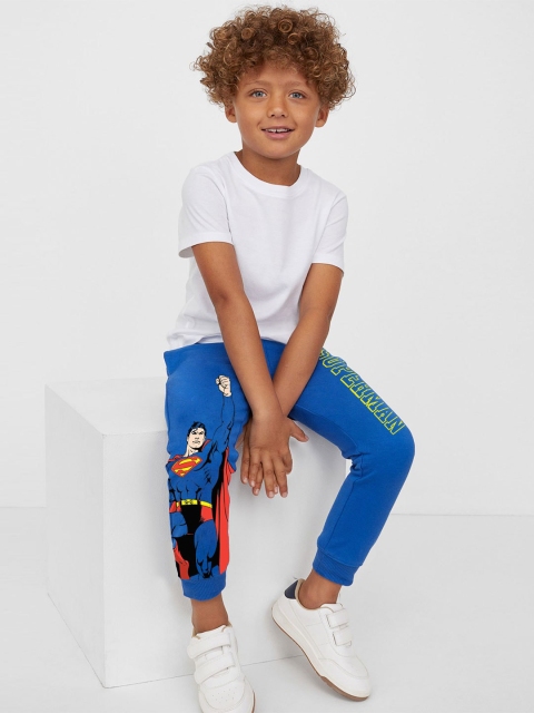 

BONKIDS Boys Blue Superman Printed Joggers