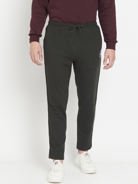 

Octave Men Olive Green Solid Cotton Track Pants