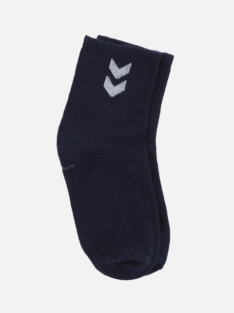 

hummel Unisex Navy Blue Geometric Patterned Above Ankle-Length Socks