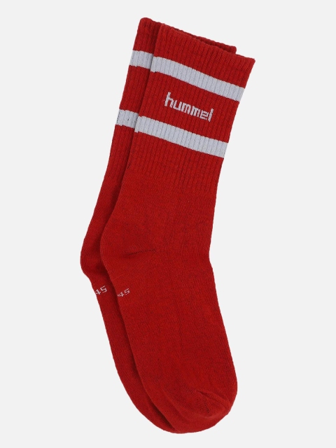 

hummel Unisex Red & Grey Patterned Calf Length Socks