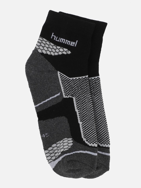 

hummel Grey & Black Patterned Ankle-Length Socks