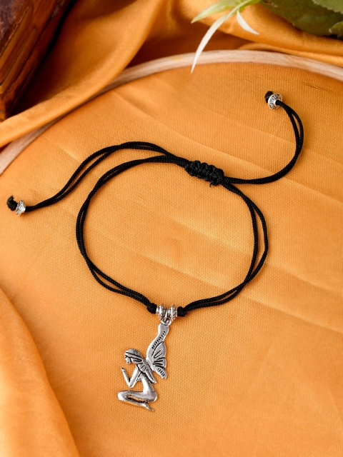 

Silvermerc Designs Silver-Plated & Black Angel Protection Evil Eye Anklet
