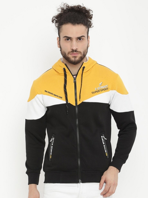 

V2 Value & Variety Men Black Colourblocked Hooded Sweatshirt