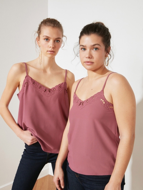 

Trendyol Red Styled Back Top